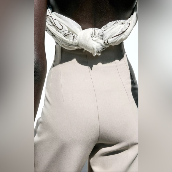 NWOT Zara Pants with a high waist Beige - Picture 5 of 12